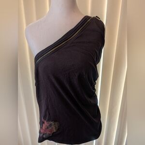 Harley-Davidson Black Asymmetrical Zipper Tee